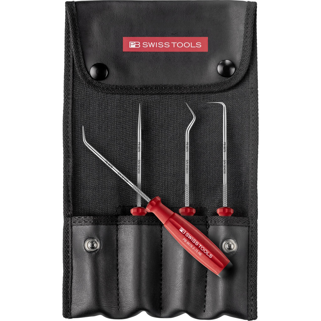 PB Swiss Tools 8681.Set Set met vier SwissGrip pakgereedschappen (pick-tools) in etui