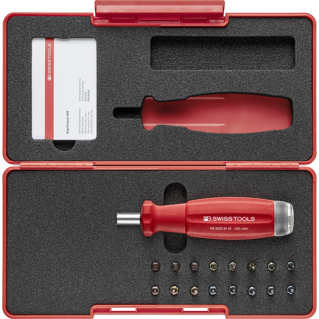 PB Swiss Tools 9320.Set B2 CBB DigiTorque V02, draaimomentschroevendraaierset, 0,4-2,0 Nm