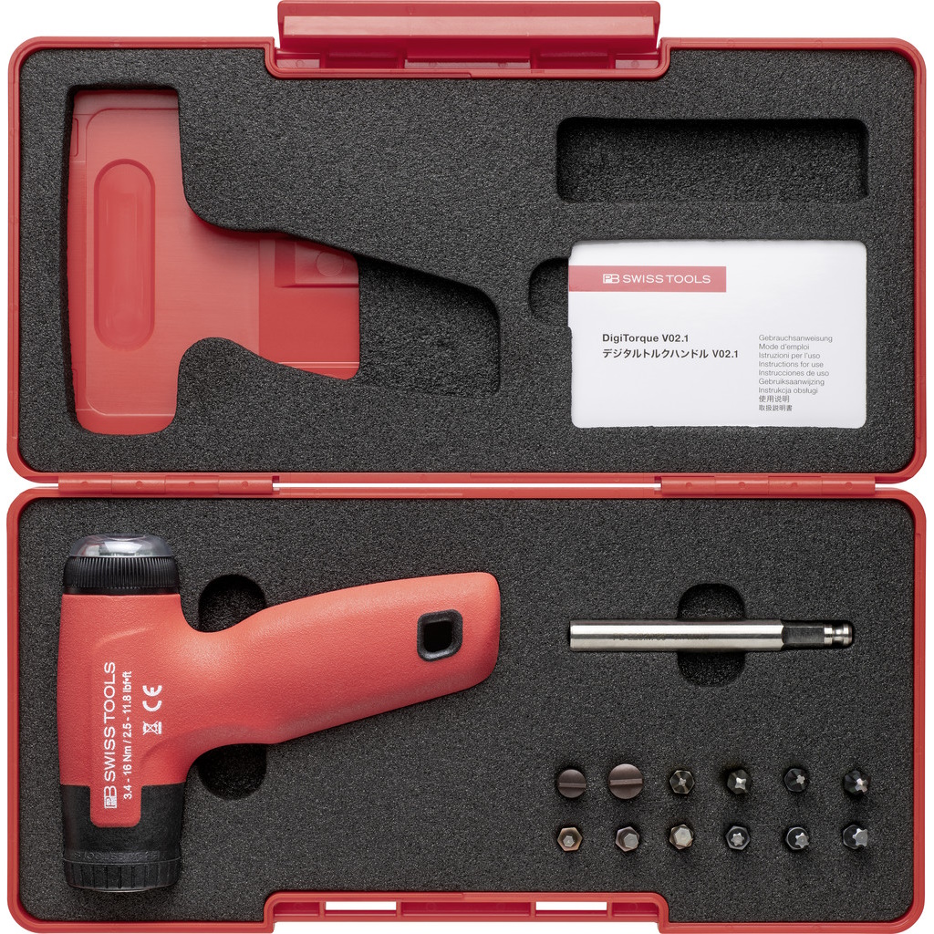 PB Swiss Tools 9325.Set B1 CBB DigiTorque V02, draaimomentschroevendraaierset, 3,4-16,0 Nm