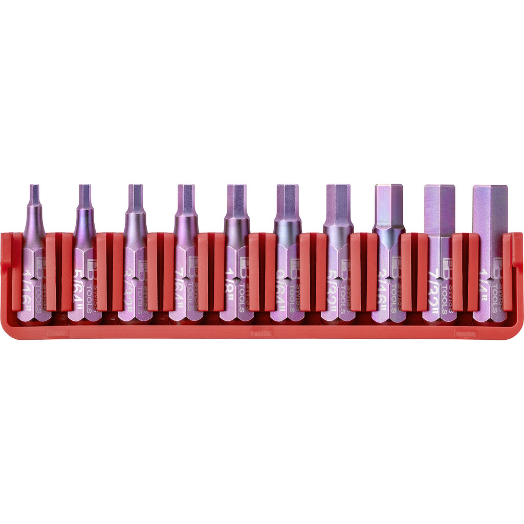 PB Swiss Tools C6.711 CN 10 PrecisionBits C6, in BitBlock, Inbus inches