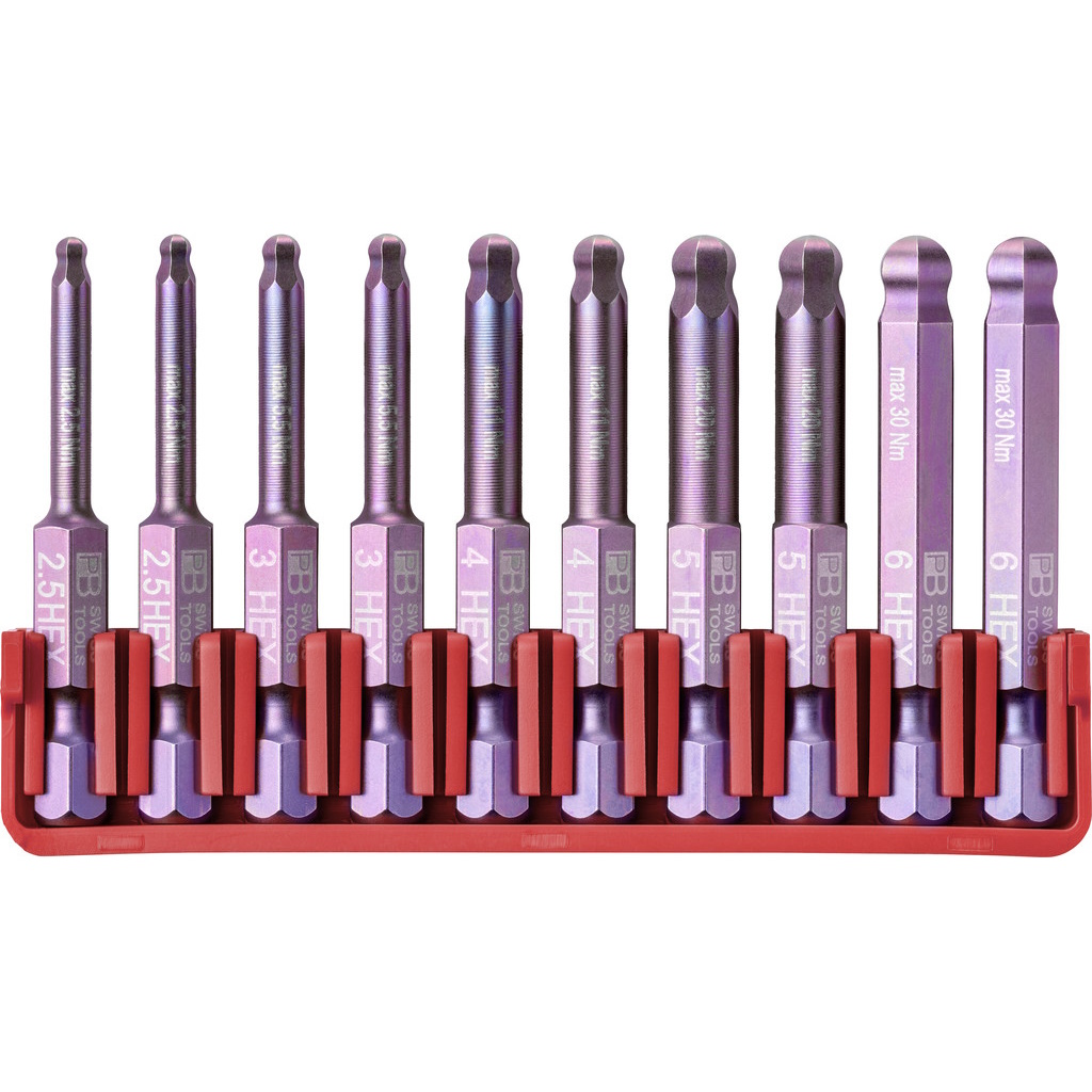 PB Swiss Tools E6.715 CN 10 PrecisionBits E6, in BitBlock, Inbus met kogelkop